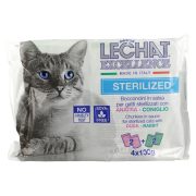 Slika produkta MOKRA HRANA ZA STERILIZIRANE MAČKE RACA IN ZAJEC, LECHAT EXCELLENCE STERILISED, 4X100G
