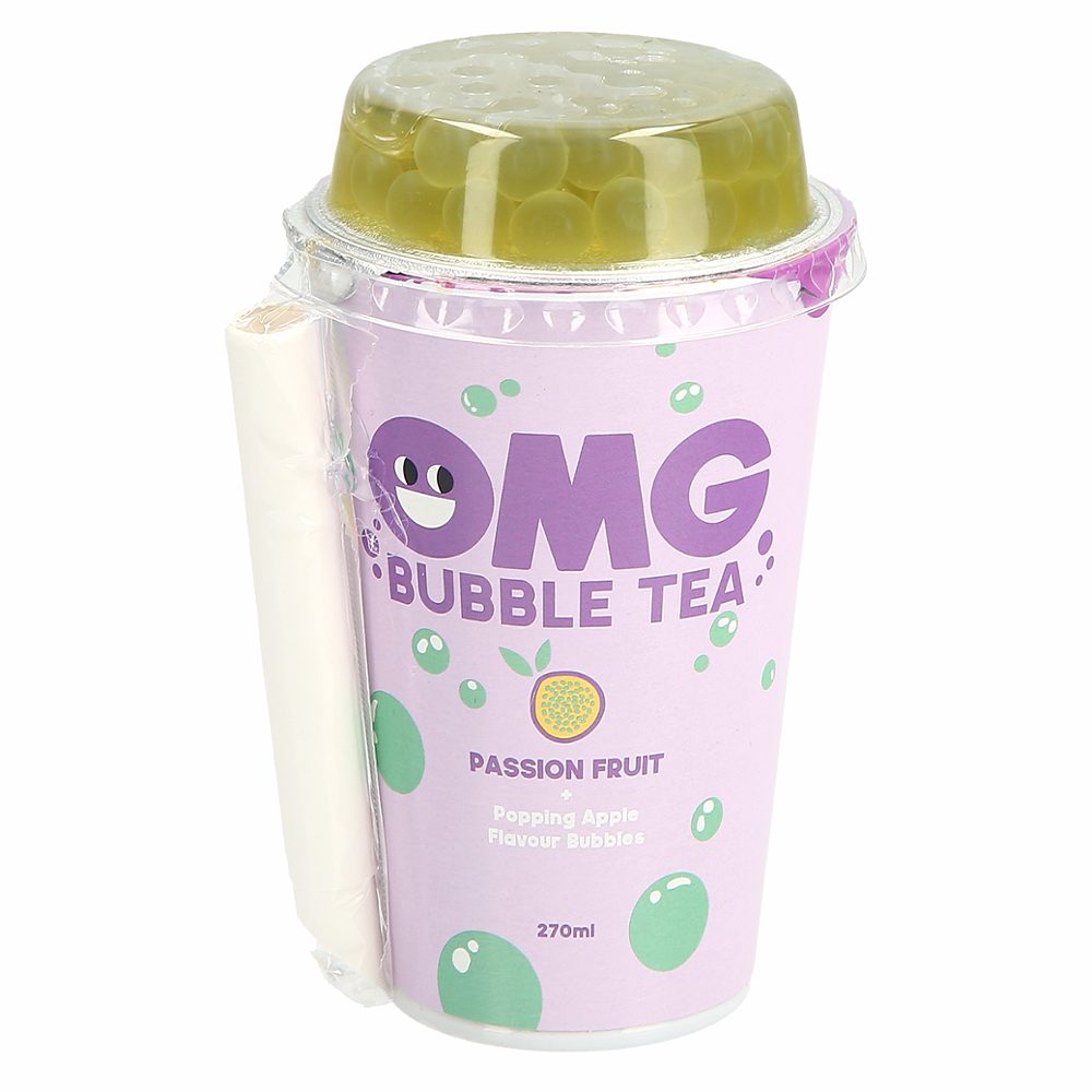 brezalkoholna pijača z okusom pasijonke, omg bubble tea, 270ml