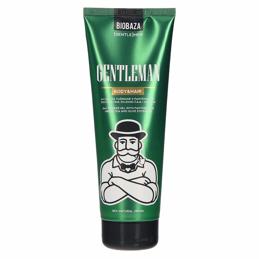 gel za prhanje gentlemen 2in1 body&hair, biobaza men, 220ml
