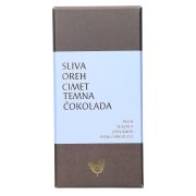 Slika produkta TEMNA ČOKOLADA SLIVA, OREH IN CIMET, PASSERO, 100G