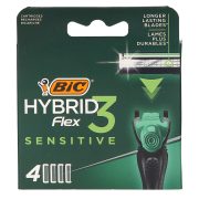 Slika produkta NADOMESTNI NASTAVKI ZA BRITVICO HYBRID 3 FLEX SENSITIVE, BIC, 4/1