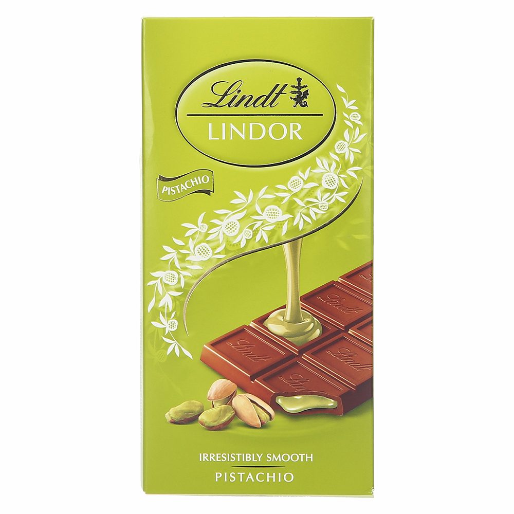 mlečna čokolada lindor, s topljivo pistacijevo sredico, lindt, 100 g