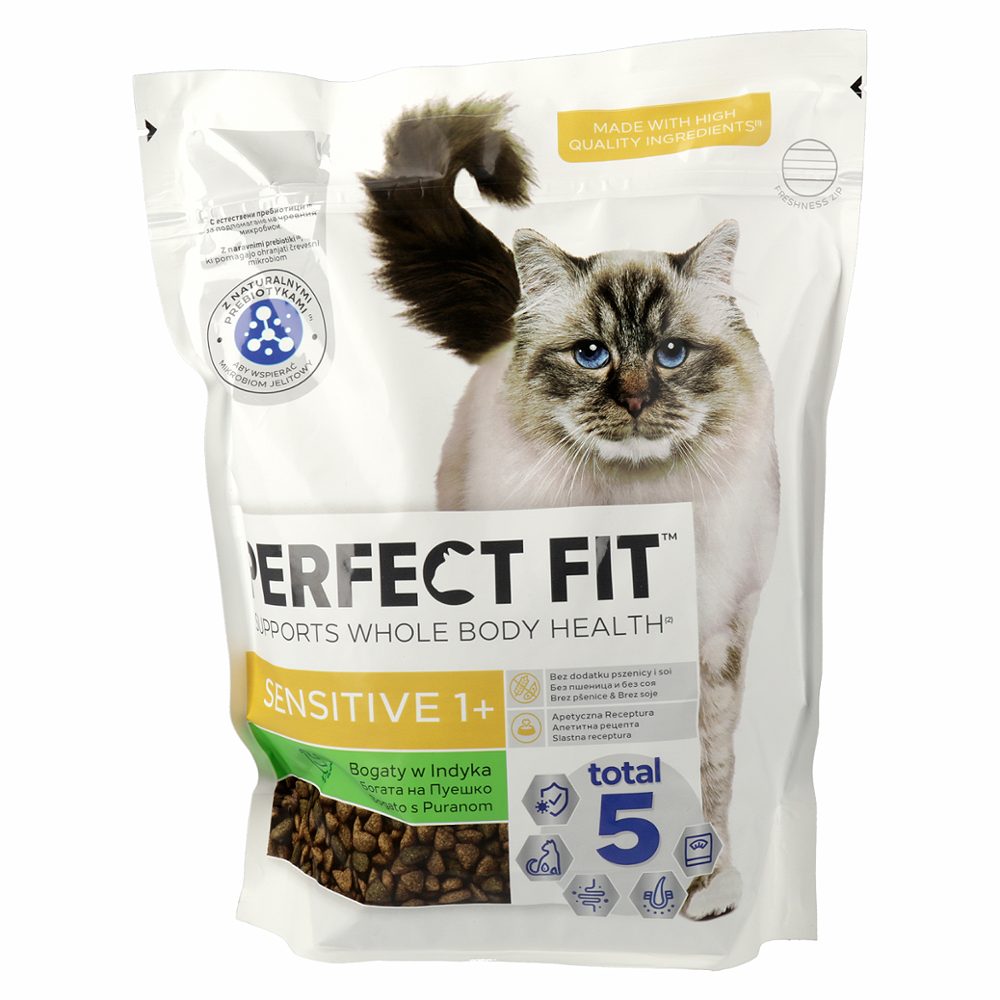 briketi za mačke puran, sensitive, perfect fit, 750g