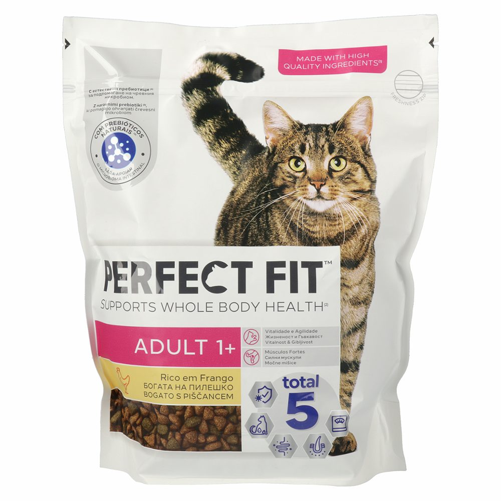 briketi za mačke piščanec, adult, perfect fit, 750g