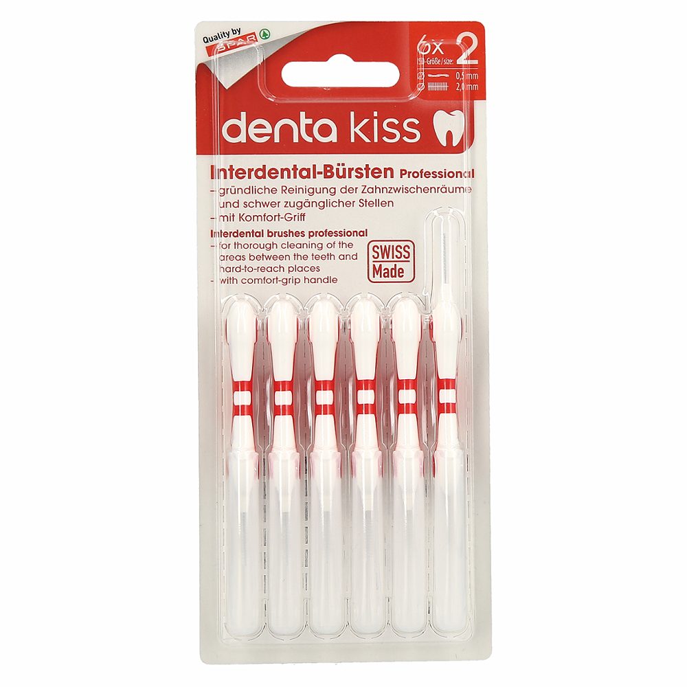 medzobne ščetke z držalom professional 0,5-2,0 mm, denta kiss, 6/1