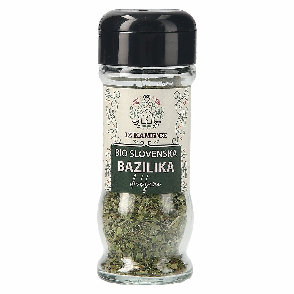 bio slovenska bazilika, drobljena, iz kamr´ce, 12g