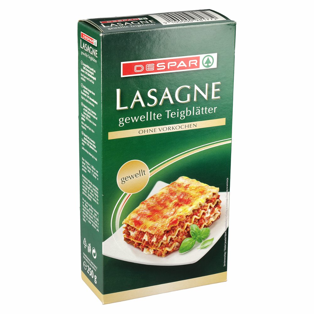 valoviti listi za lazanjo iz pšeničnega durum zdroba, despar, 250g