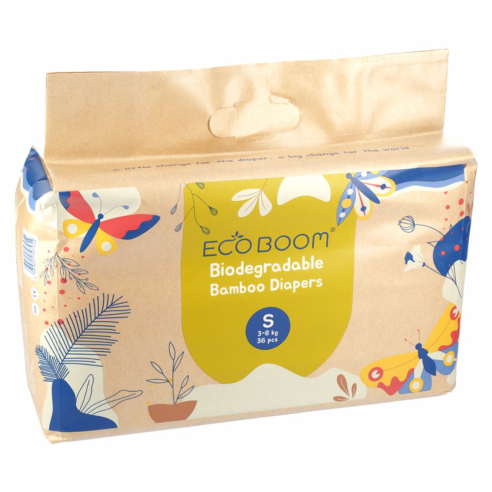 biorazgradljive plenice št.2/s 3-8 kg, eco boom, 36/1