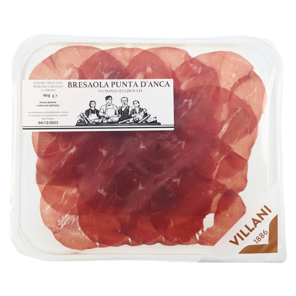 BRESAOLA, SUŠENO GOVEJE MESO, NAREZEK, VILLANI, 90G