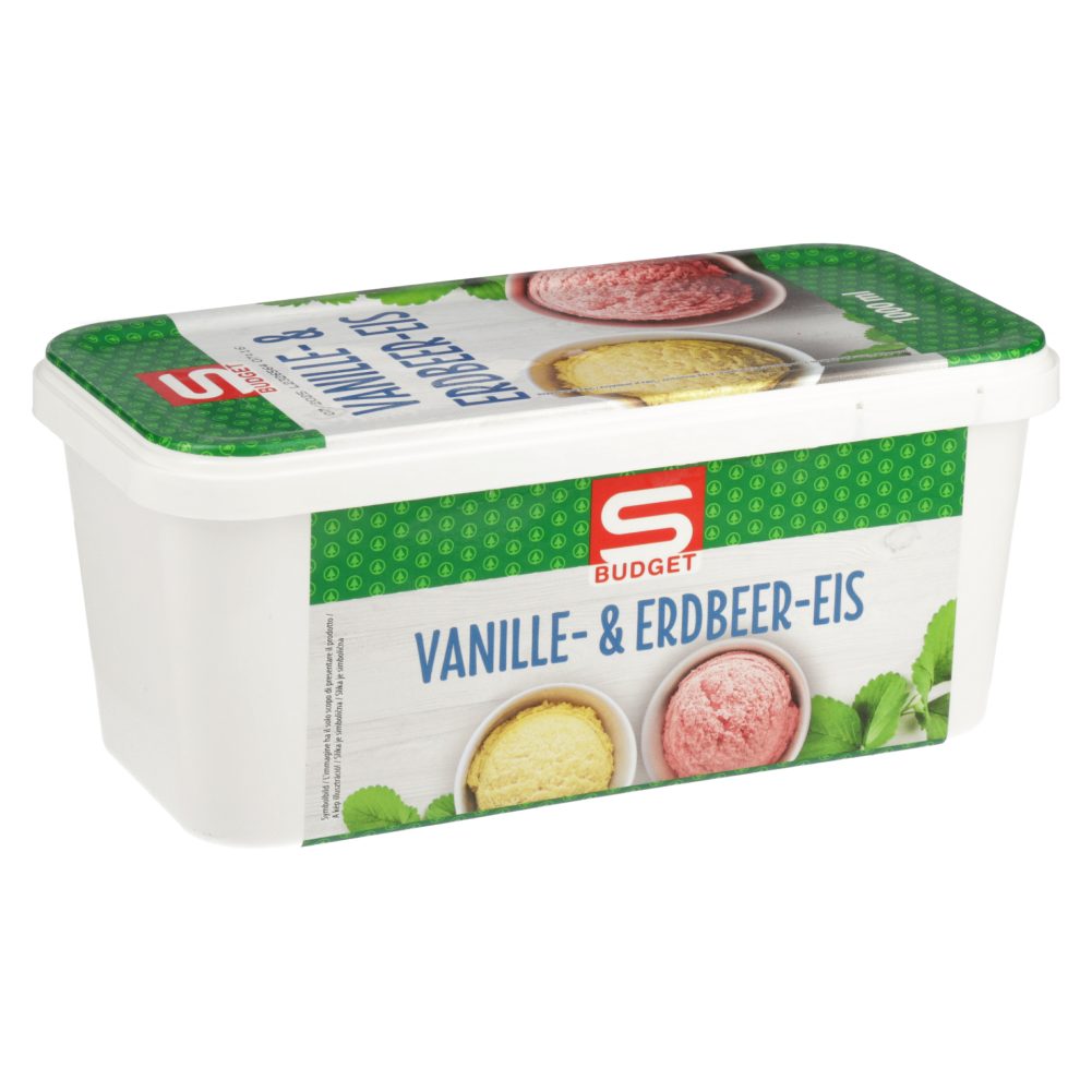 SLADOLED VANILIJA IN JAGODA, S-BUDGET, 1L
