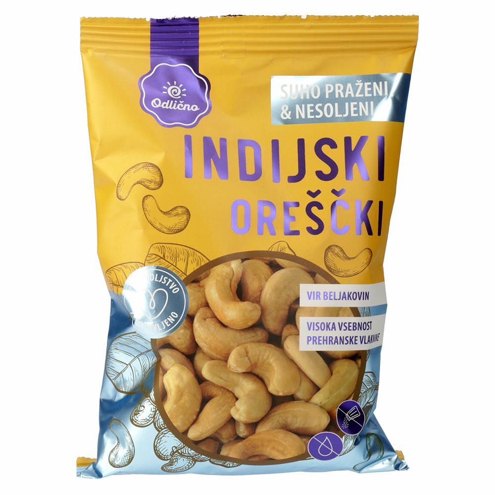 suho praženi, neslani indijski oreščki, odlično, 125 g