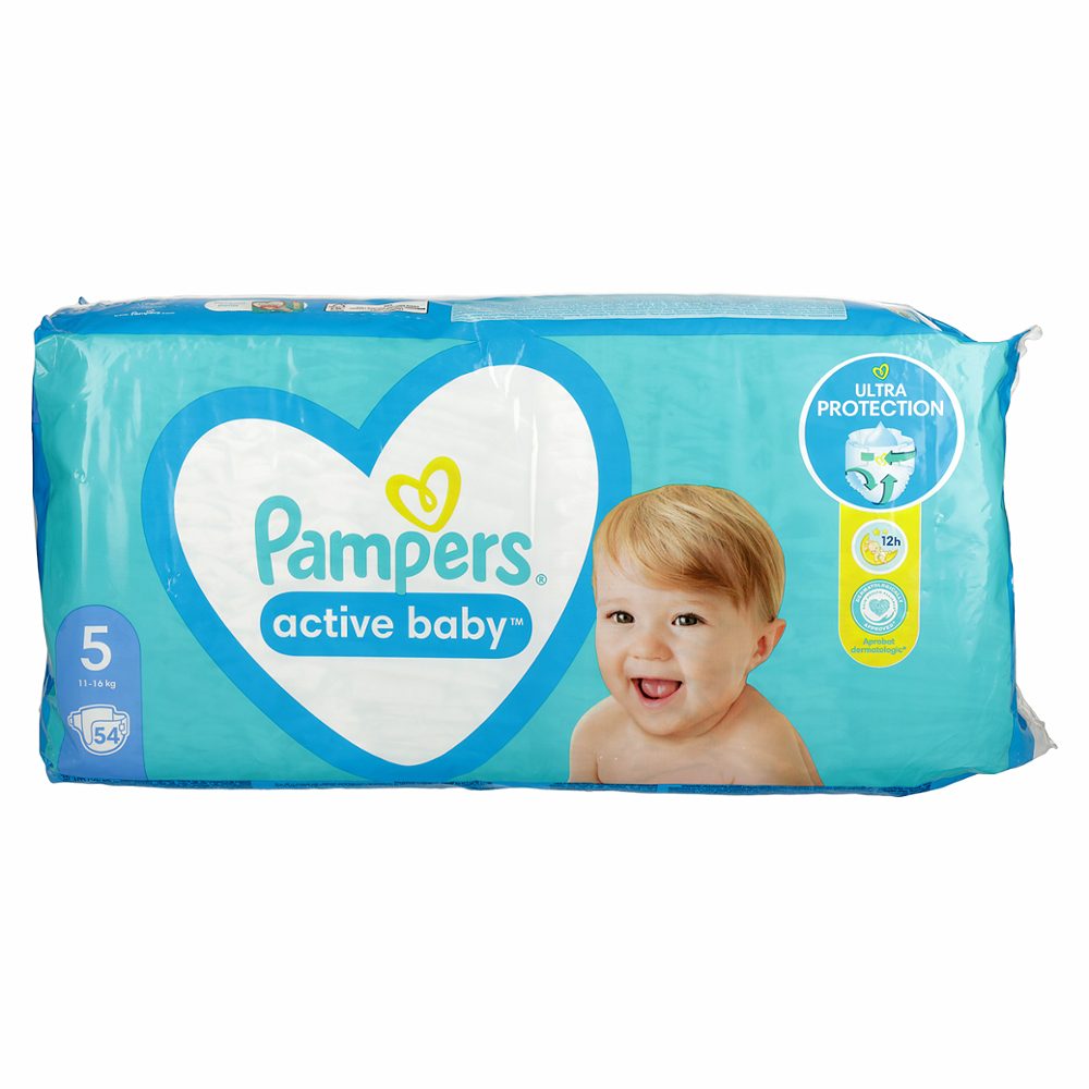 plenice junior št.5 11-16kg, active baby, pampers, 54/1, jumbo pack