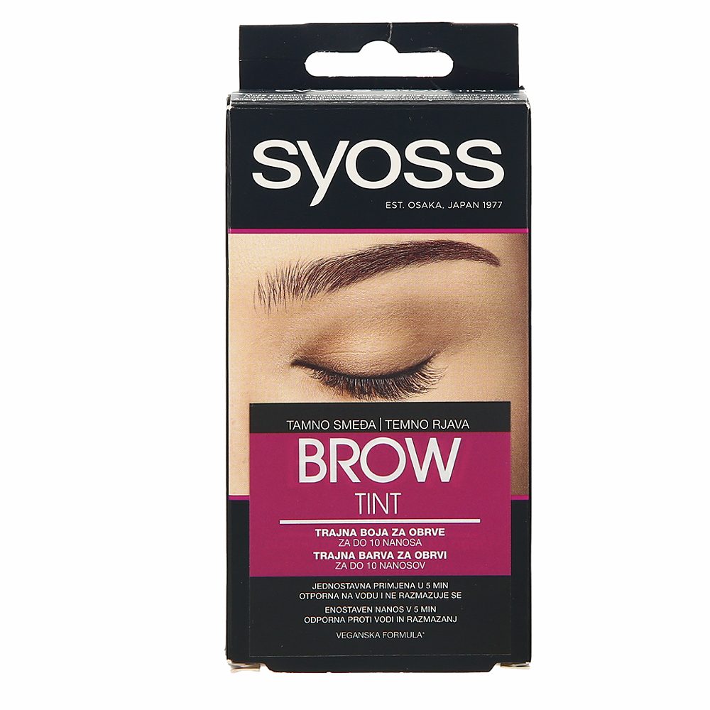 trajna barva za obrvi temno rjava, brow tint, syoss, 17ml