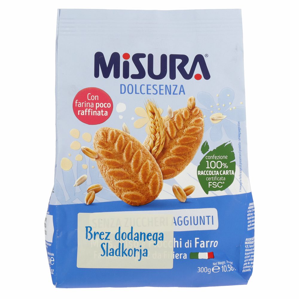 piškoti iz pšenične moke s koščki čokolade, s sladili, misura, 290g