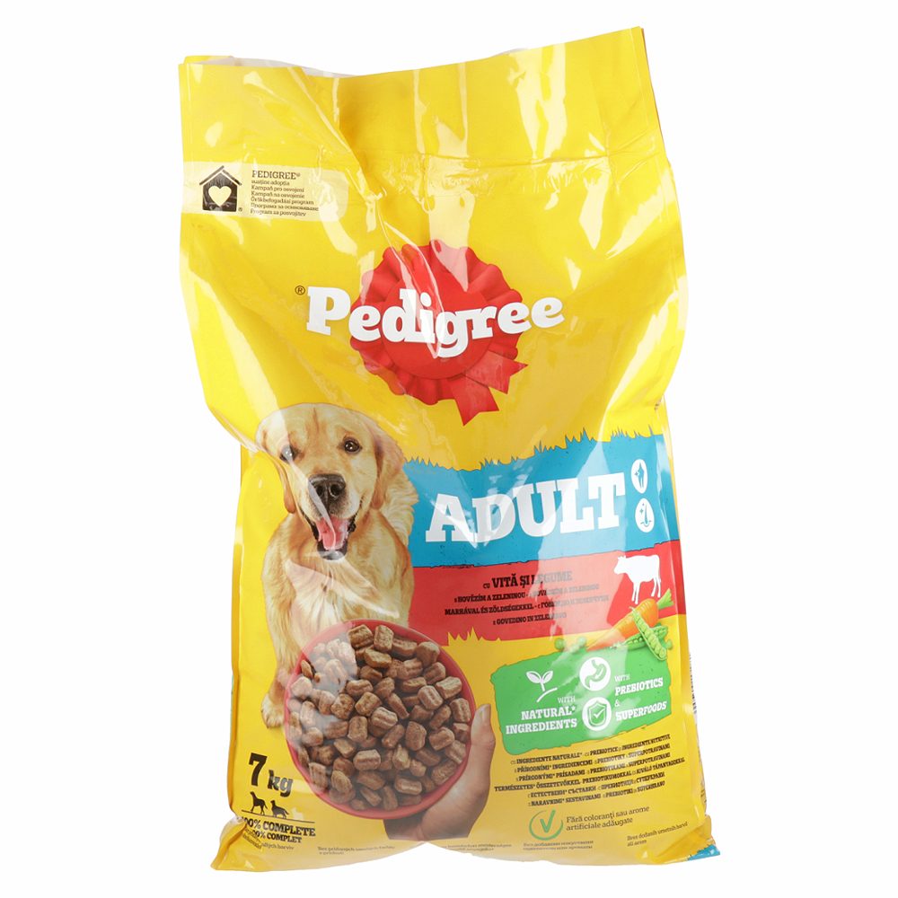 briketi za pse govedina in zelenjava adult, pedigree, 7kg