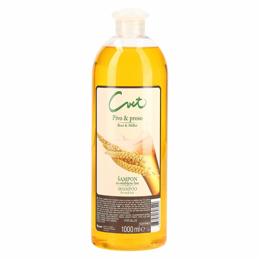 šampon za lase pivo in proso cvet, ilirija, 1l