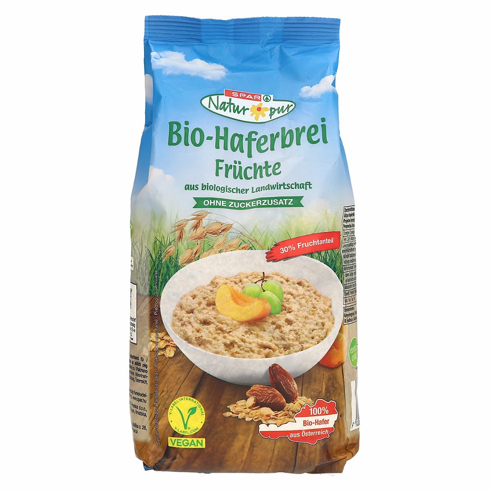 bio ovseni kosmiči s sadjem, spar natur*pur, 500g