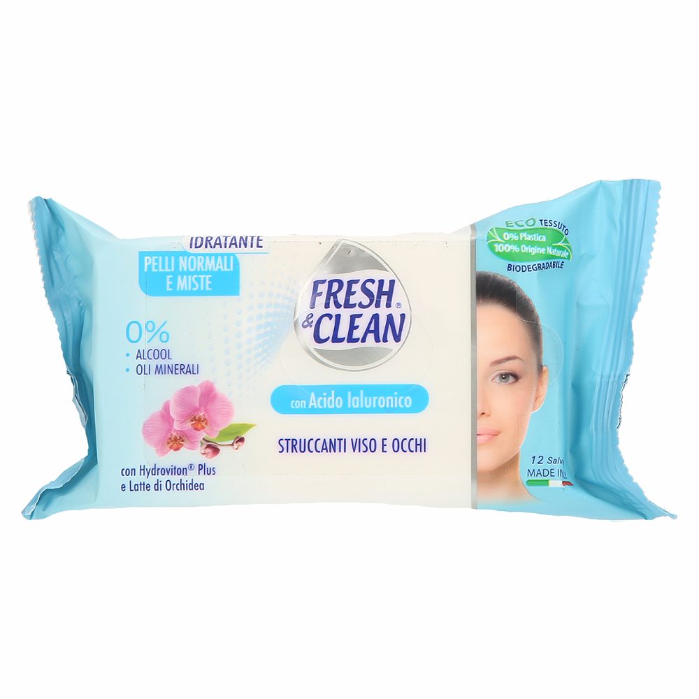 čistilni robčki za odstranjevanje ličil, fresh&clean, 12/1