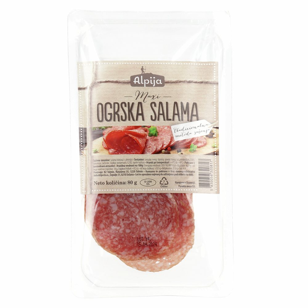 narezek ogrska salama, alpija, pakirano, 80 g