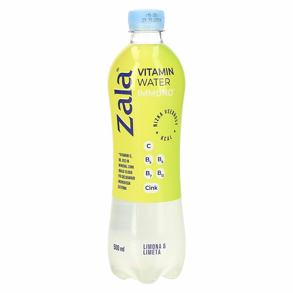 negazirana pijača z limonovim in limetinim sokom, vitamin water immuno, zala, 0,5l