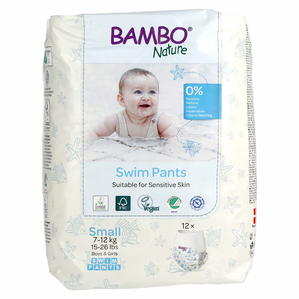 otroške kopalne hlačke nature small (7-12 kg), bambo, 12/1