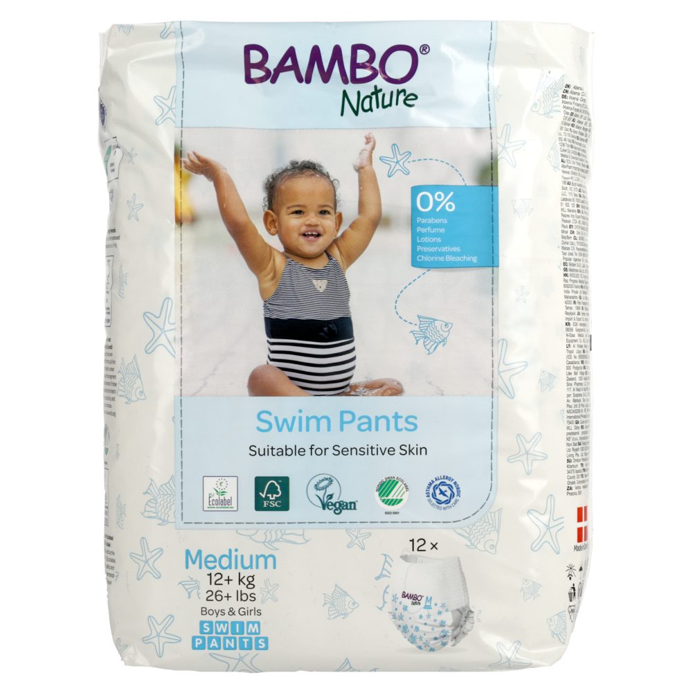 OTROŠKE KOPALNE HLAČKE NATURE ŠT. M (12+ KG), BAMBO, 12/1