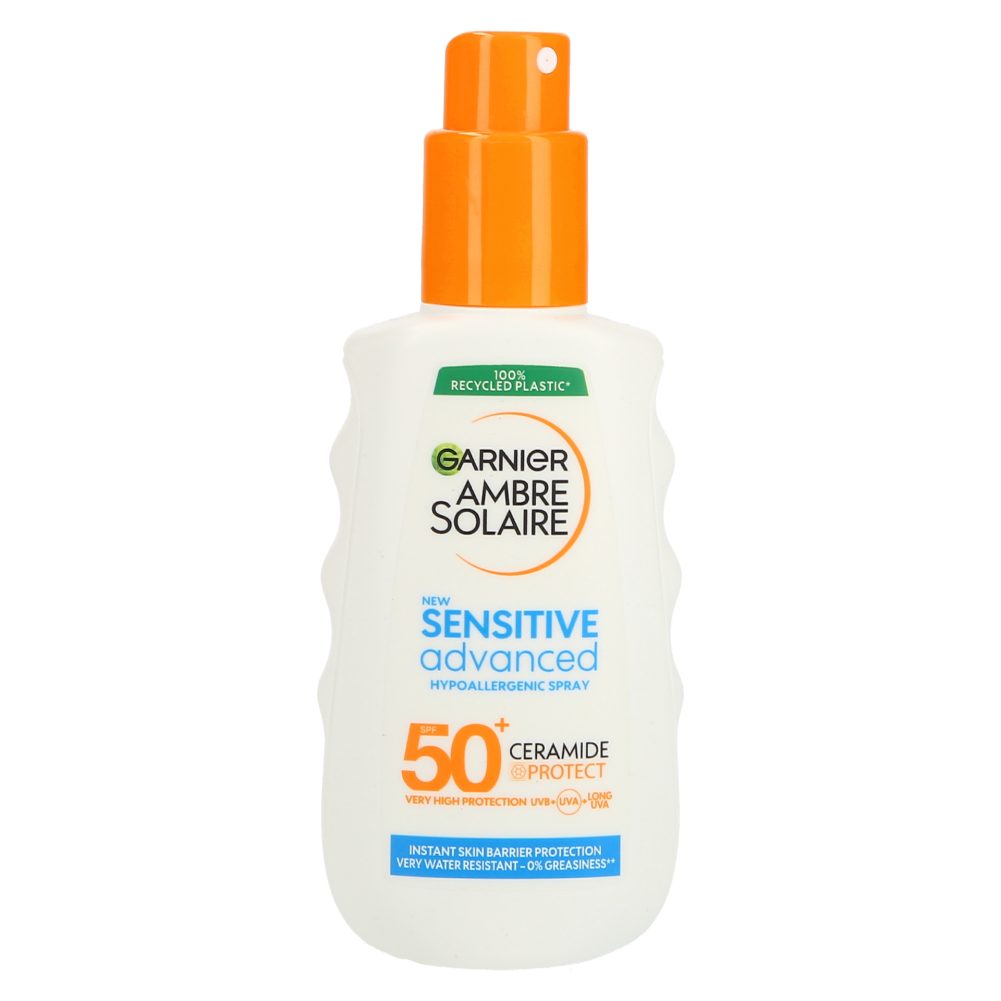 MLEKO V PRŠILU SENSITIVE ADVANCED SPF50+ AMBRE SOLAIRE, GARNIER, 150ML