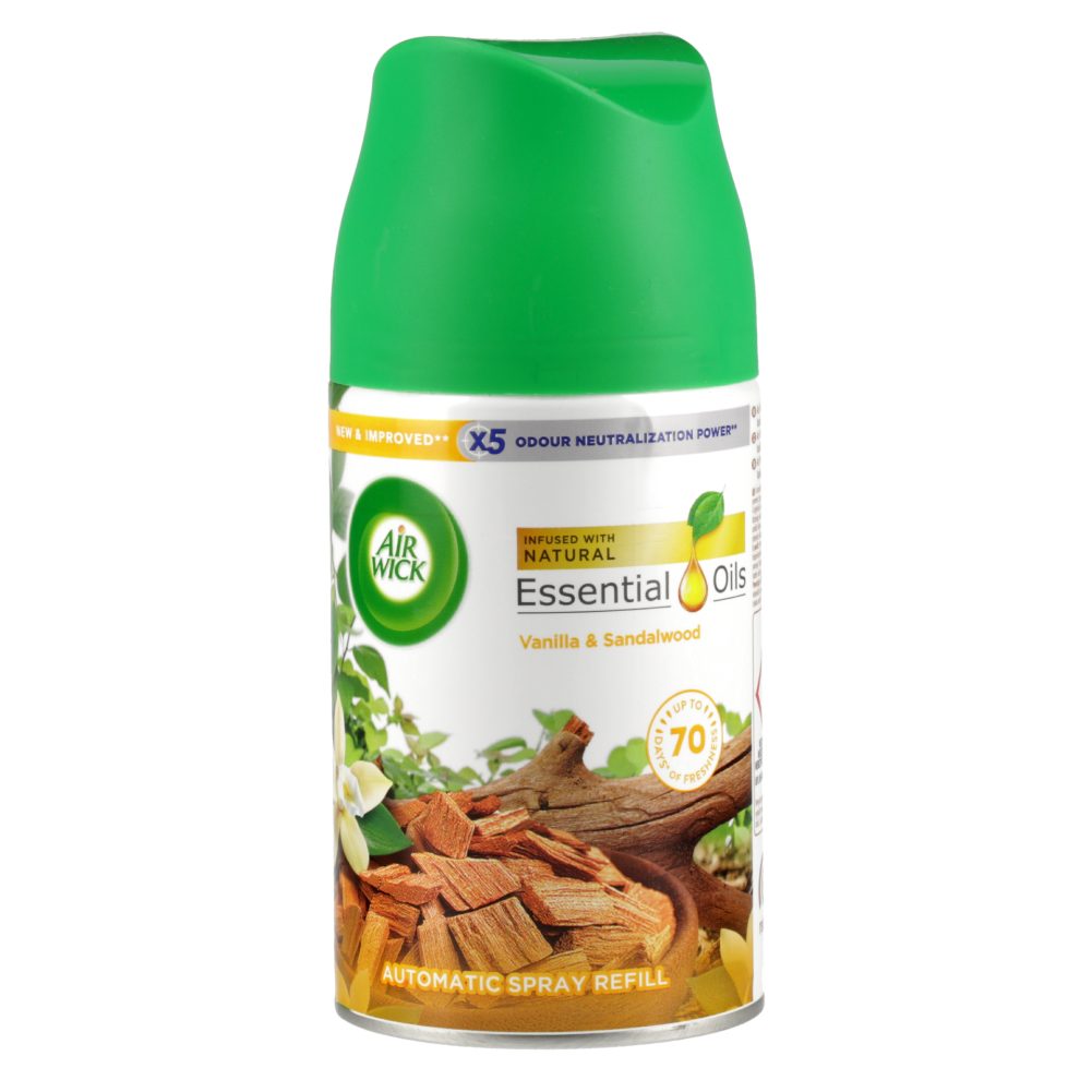 OSVEŽILEC VANILLA & SANDALWOOD AIR WICK FRESHMATIC, 250ML, POLNILO