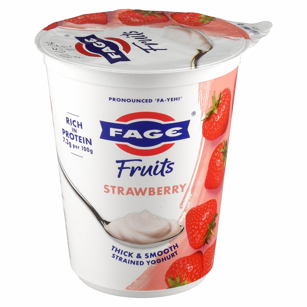 grški odcejen jogurt, jagoda, 4% m.m., fruits, fage, 380g