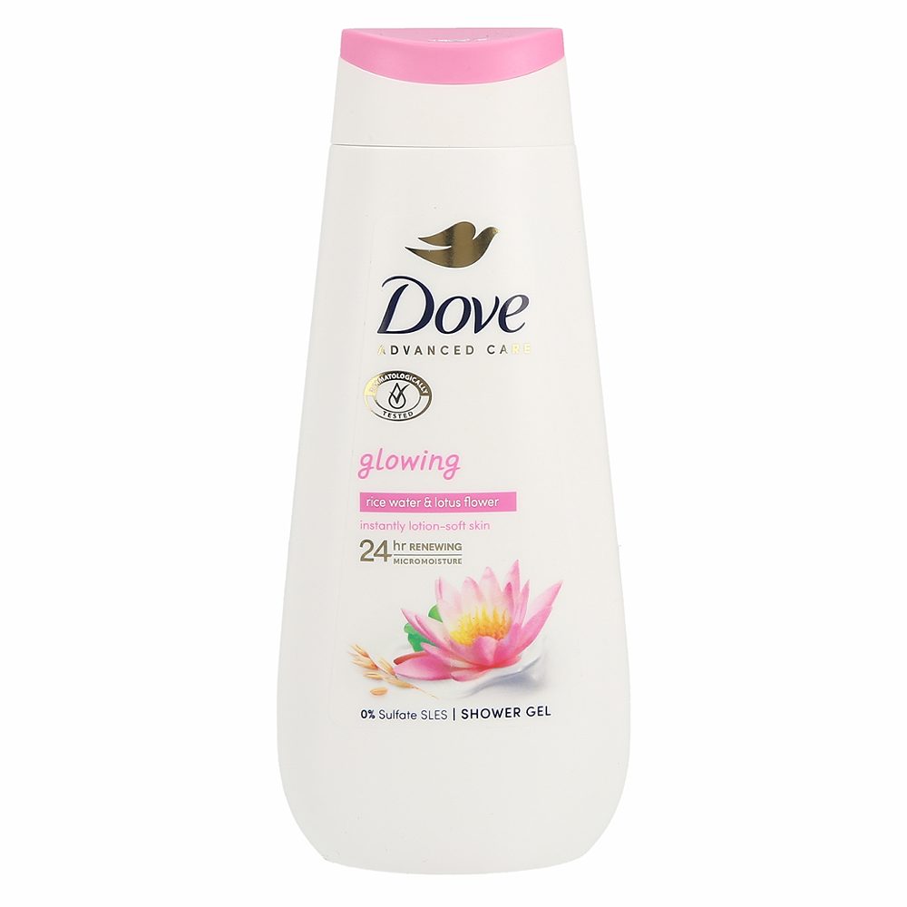 gel za prhanje glowing, dove, 225ml