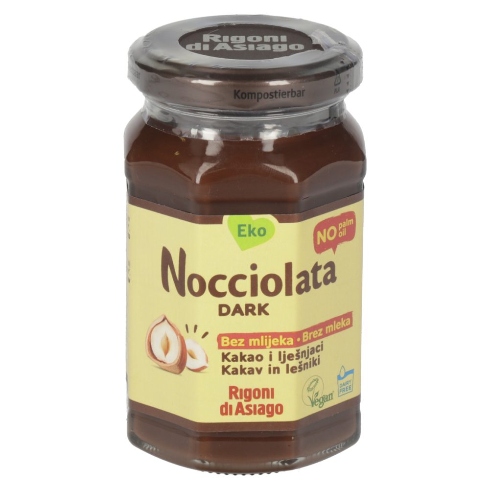 BIO KAKAVOV LEŠNIKOV NAMAZ NOCCIOLATA DARK, RIGONI DI ASIAGO, 250G