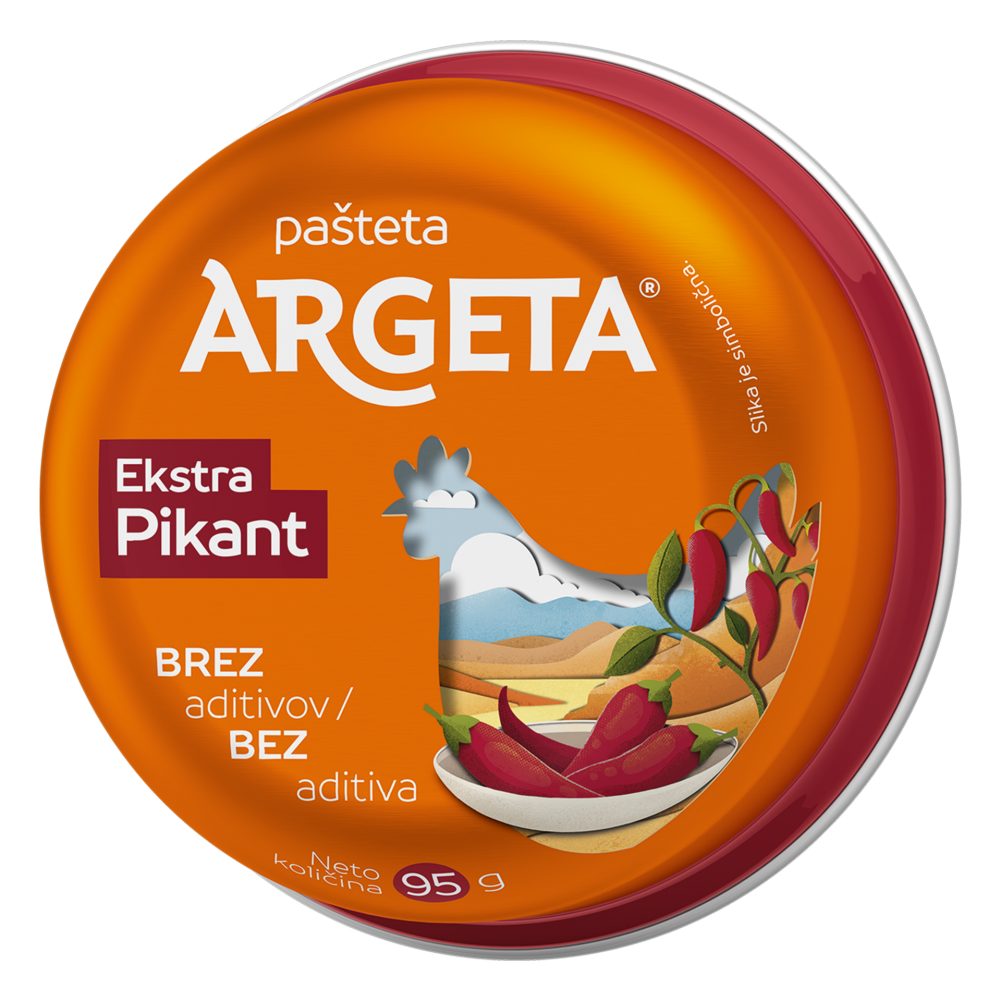 Kokošja ekstra pikant pašteta, Argeta, 95 g