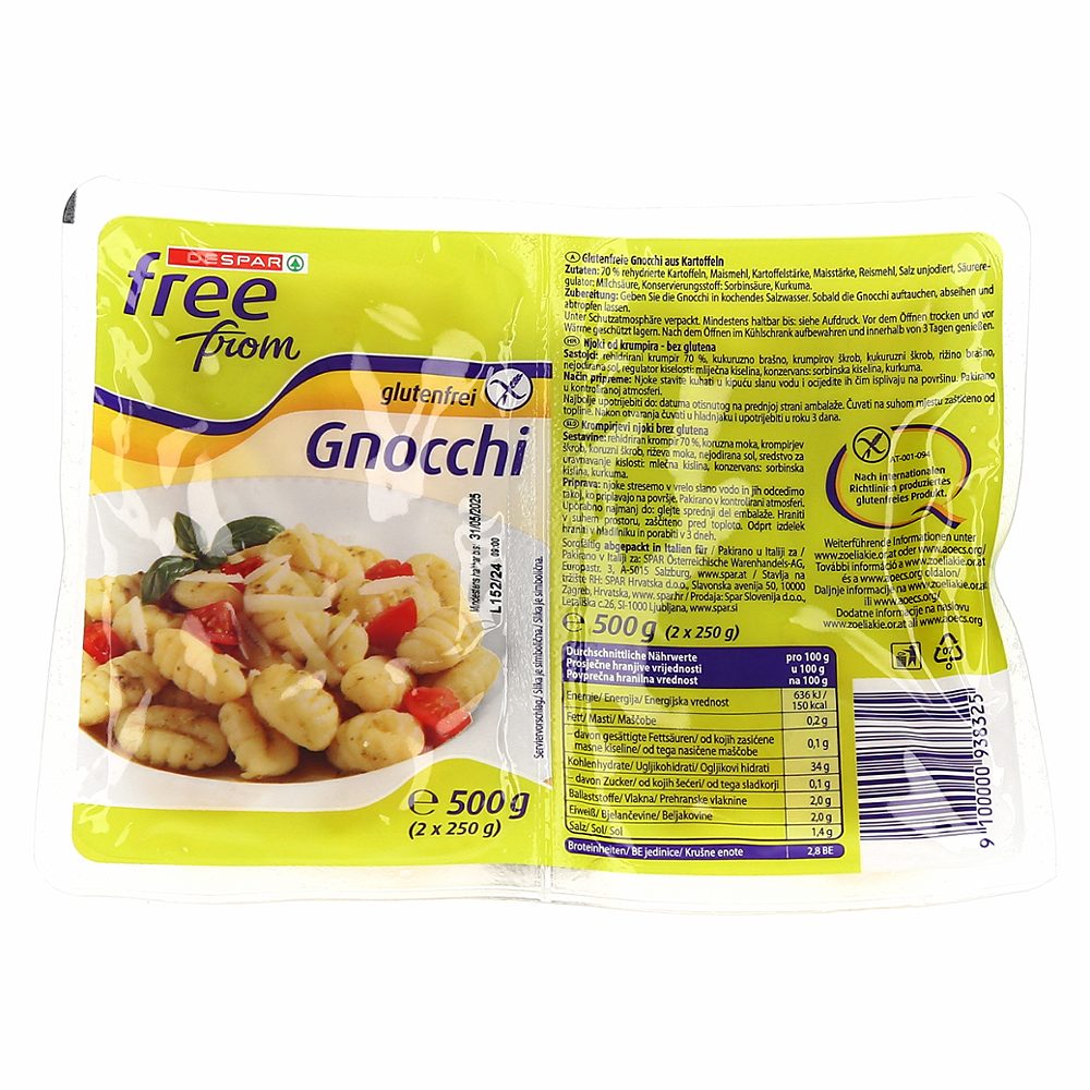 krompirjevi njoki brez glutena, spar free from, 500g