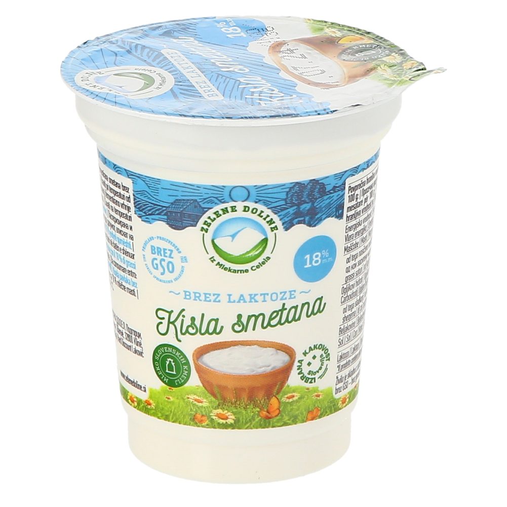 kisla smetana brez laktoze 18 %m.m.