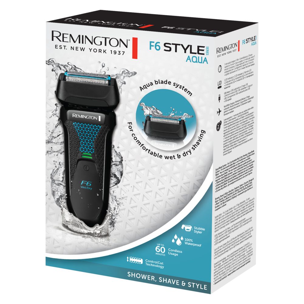 ELEKTRIČNI BRIVNIK F6000 STYLE SERIES AQUA F6 Z MREŽICO, REMINGTON, 1/1