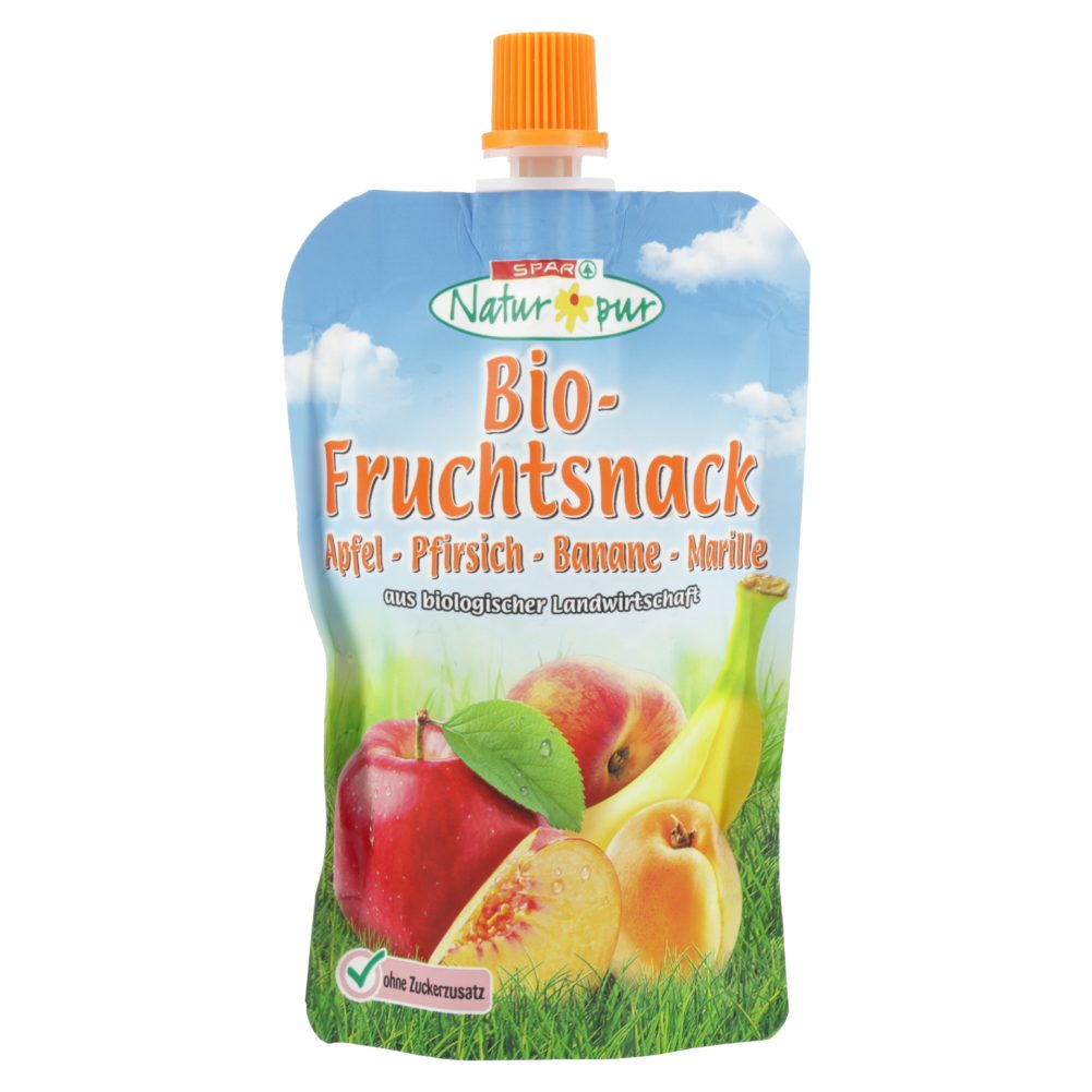 SADNA KAŠA JABOLKO, MARELICA, BANANA & BRESKEV, SPAR NATUR*PUR, 100G