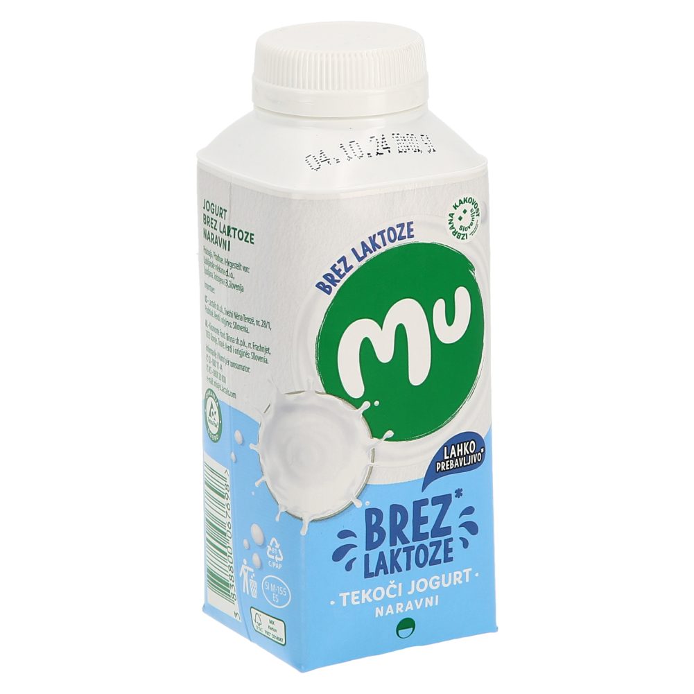 tekoči jogurt, brez laktoze, 1,6 % m.m., mu, 330 g