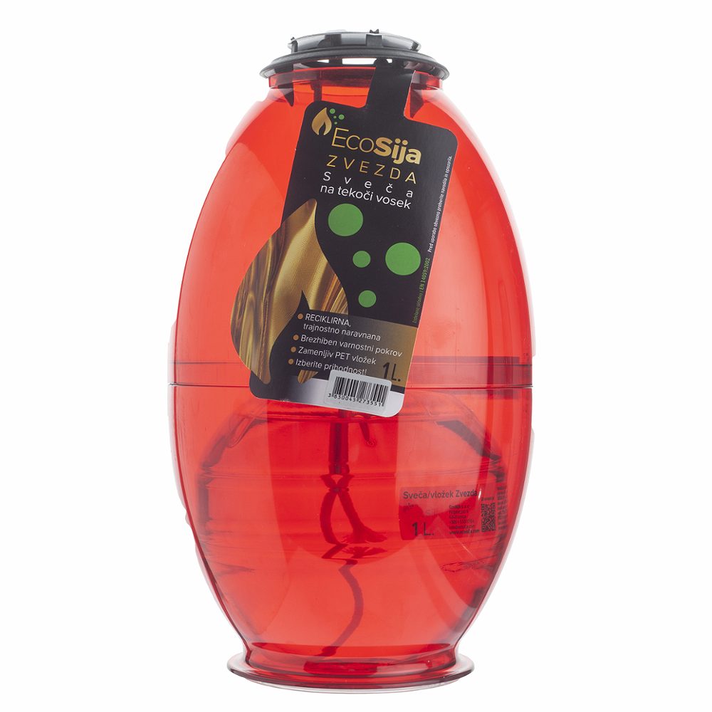 nagrobna sveča zvezda rdeča