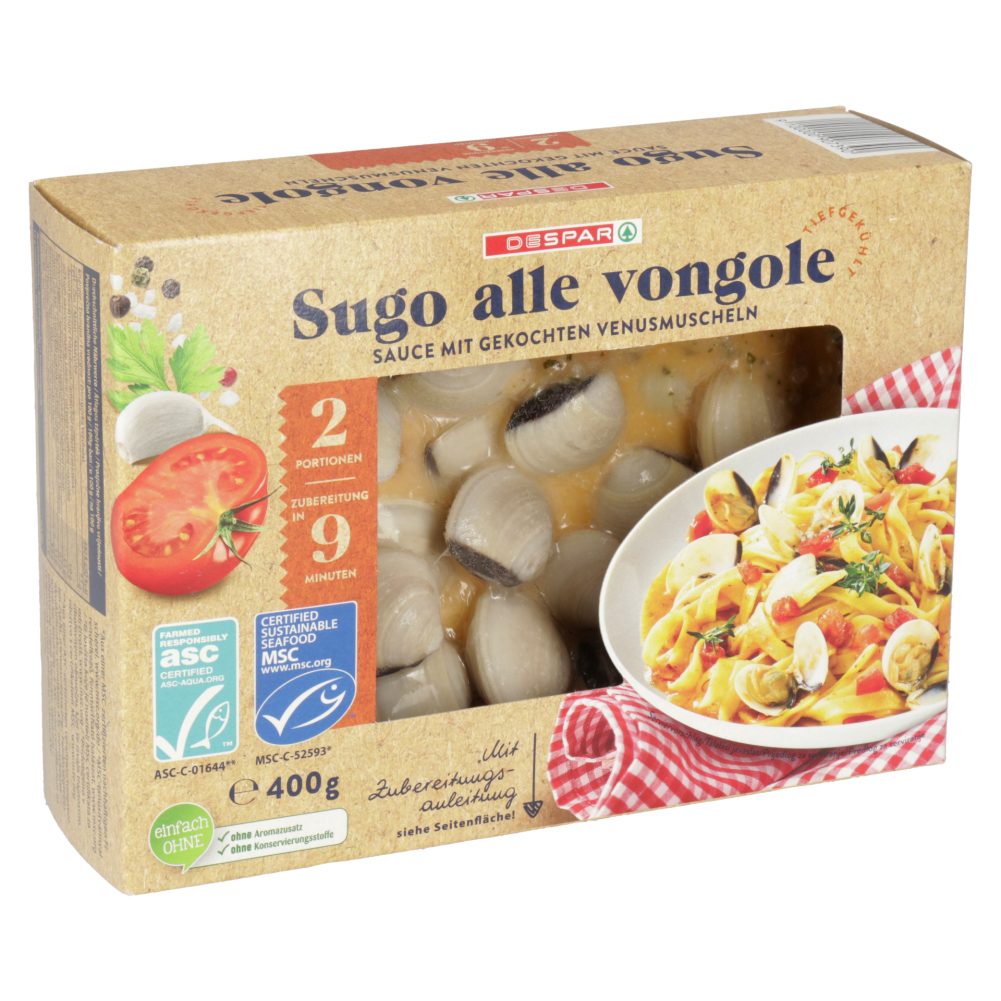 OMAKA S KUHANIMI VONGOLAMI IN VENERICAMI, DESPAR, 400G