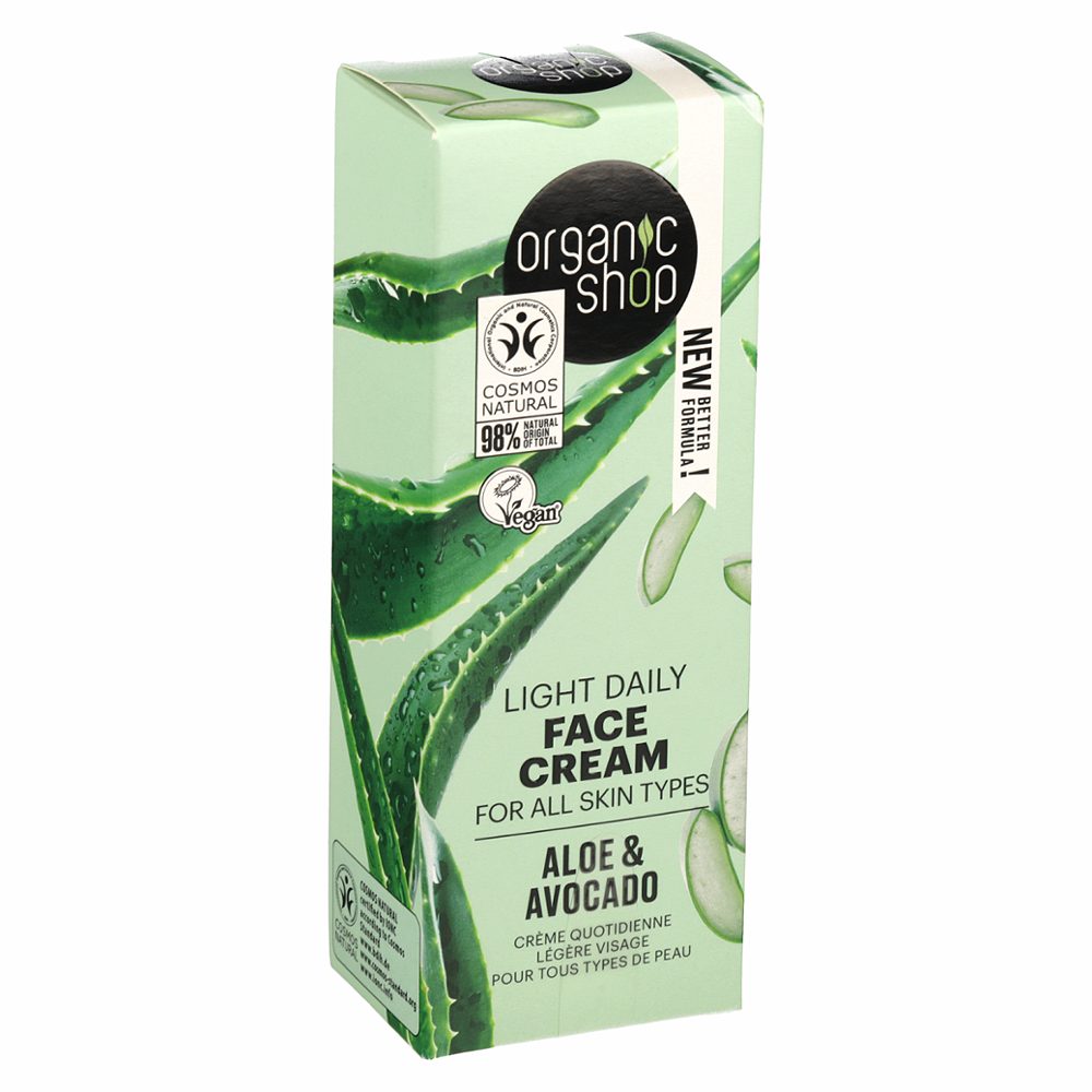 dnevna krema za obraz aloe&avokado, organic shop, 50ml
