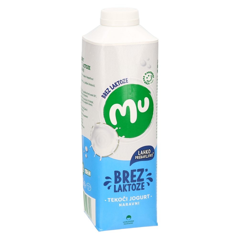 TEKOČI JOGURT MU, BREZ LAKTOZE 1,6% M.M., LJUBLJANSKE MLEKARNE, 1L