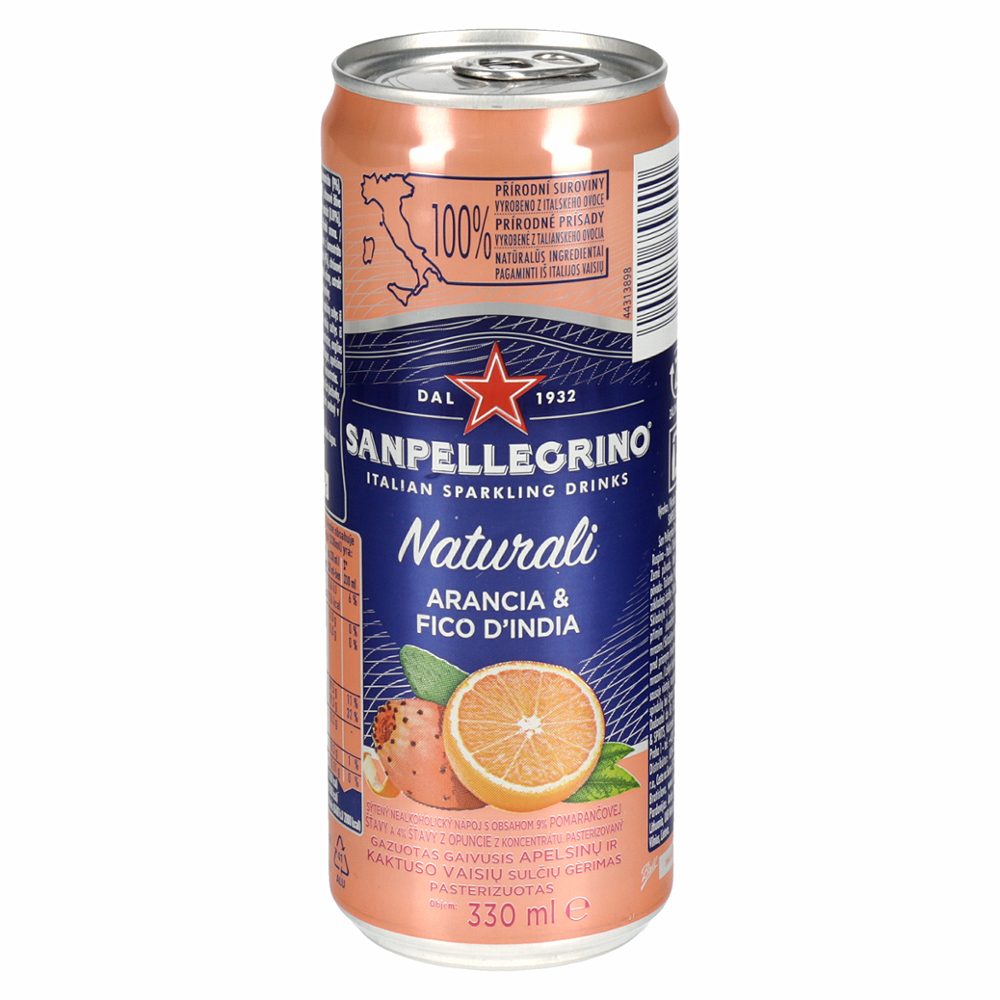 sanpellegrino pomaranča&opuncija naturali pločevinka 0,33l