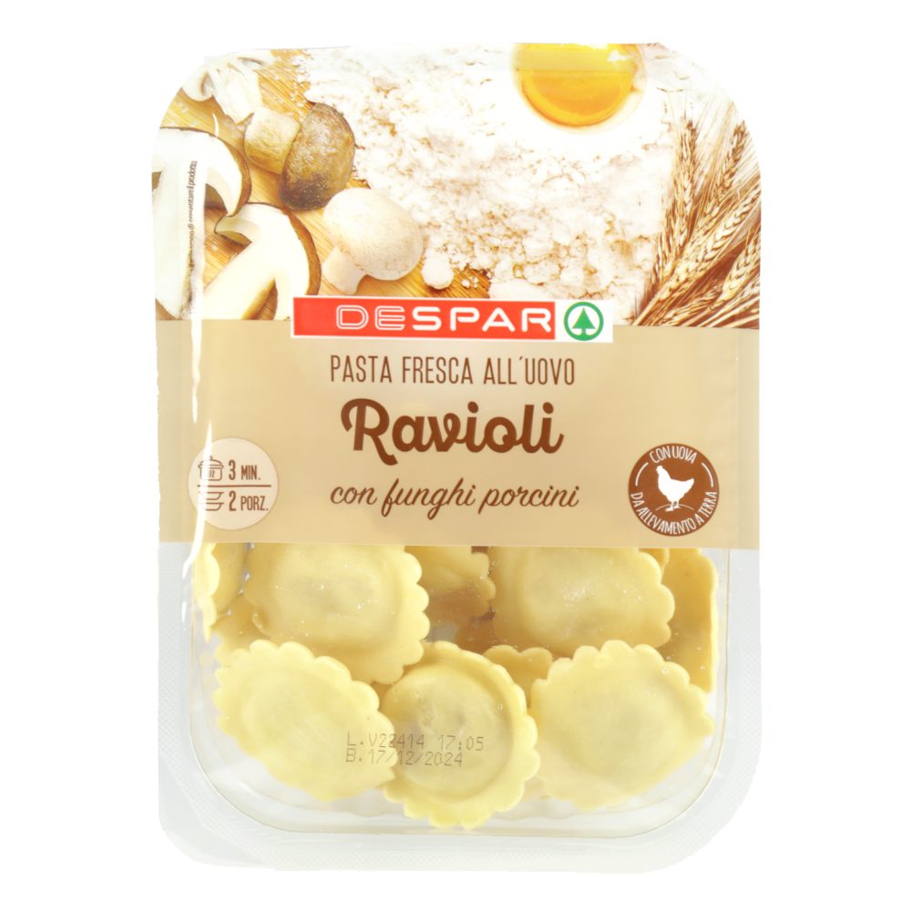 RAVIOLI Z JURČKI IN ŠAMPINJONI, DESPAR, 250G