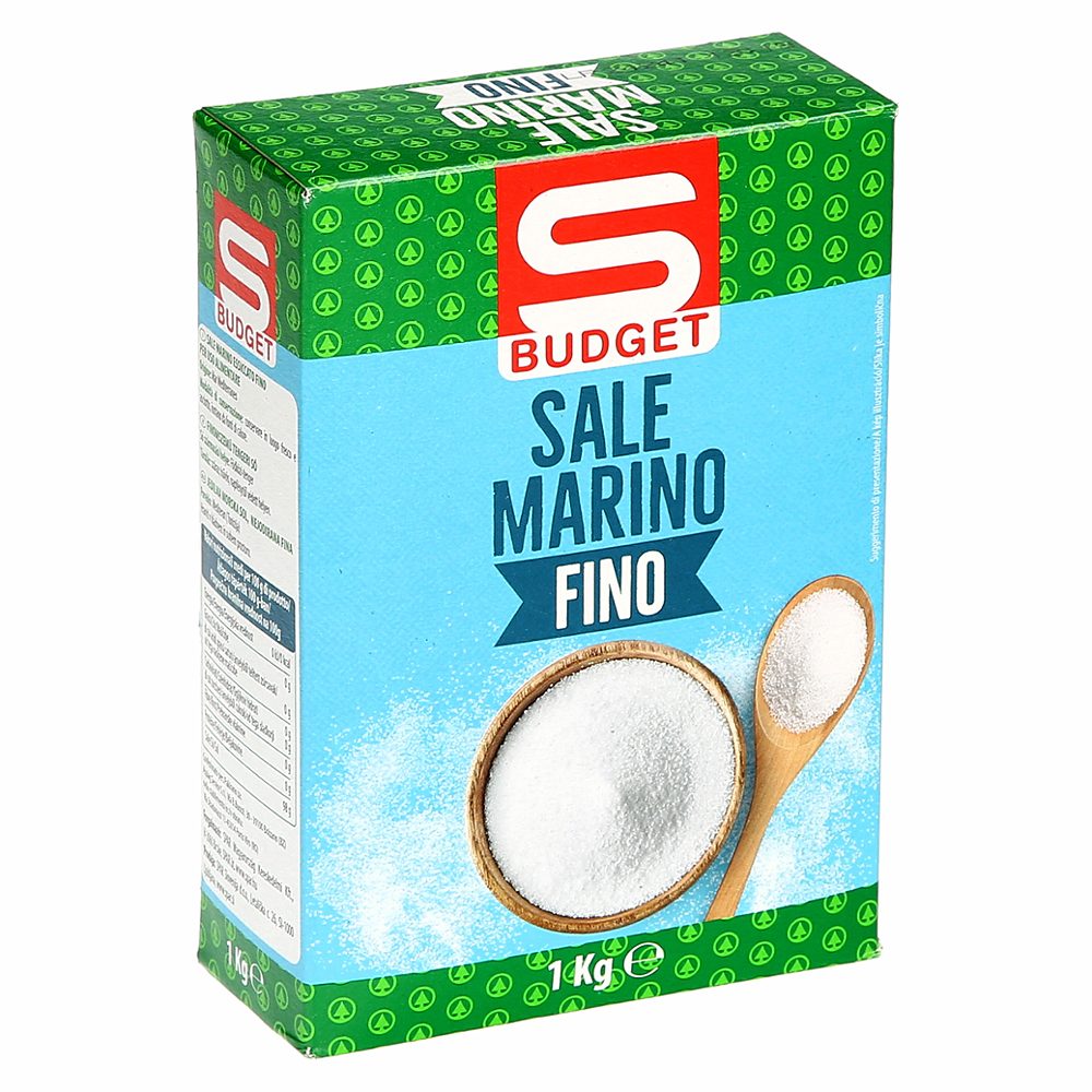 jedilna morska sol, nejodirana fina, s-budget, 1kg