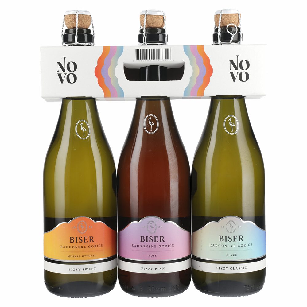 darilni paket biser trojček cuveé, rose & muškat, radgonske gorice, 3x0,75l