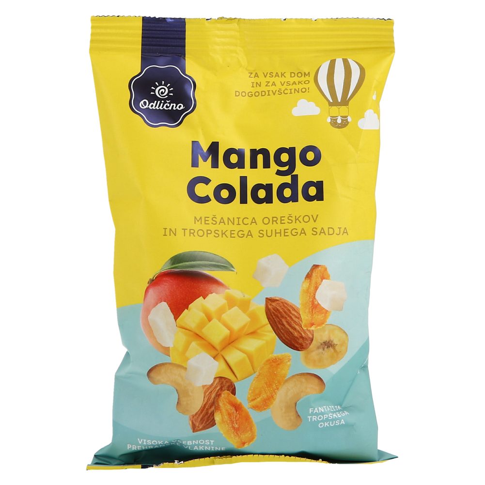 mešanica oreščkov in tropskega sadja mango colada
