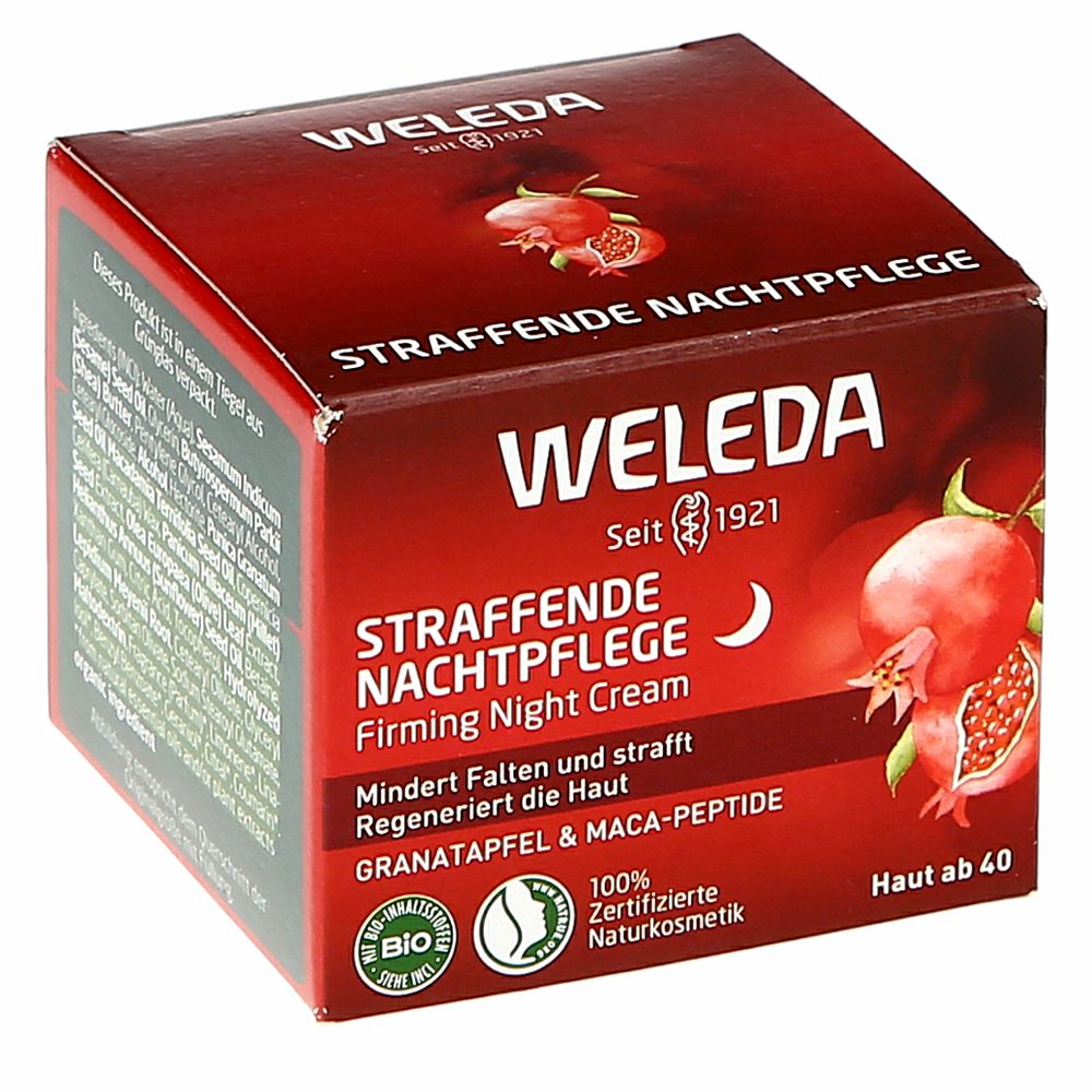 weleda, nočna krema z granatnim jabolkom in maca peptidi, 40ml