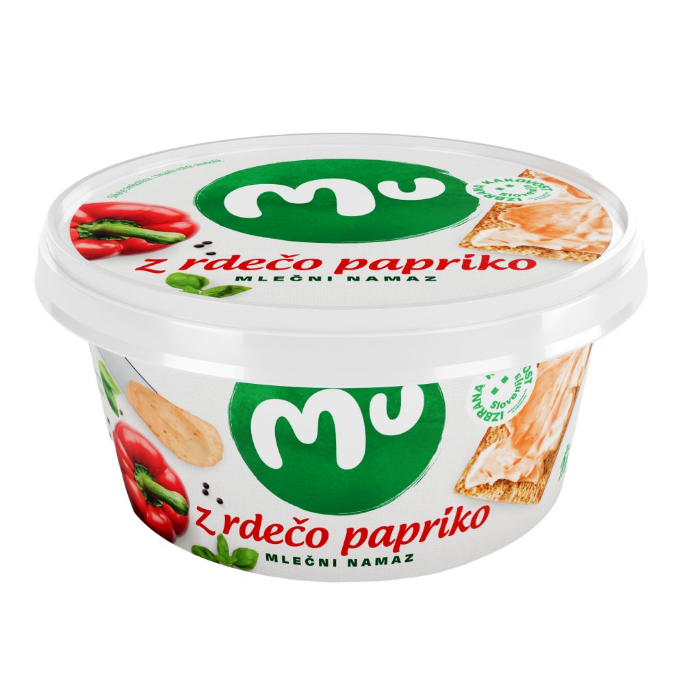 MLEČNI NAMAZ MU Z RDEČO PAPRIKO, LJUBLJANJSKE MLEKARNE, 140G