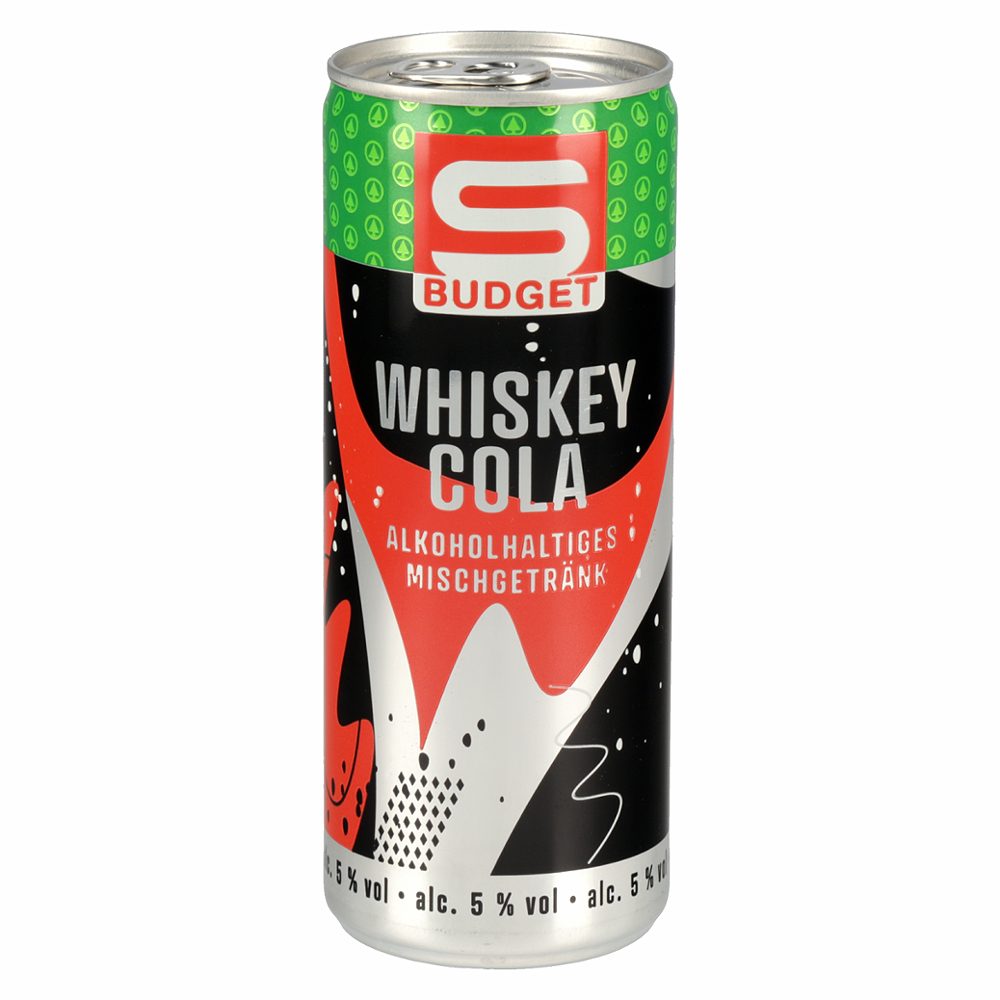 mešana gazirana alkoholna pijača whiskey in cola, s-budget, 0,25l