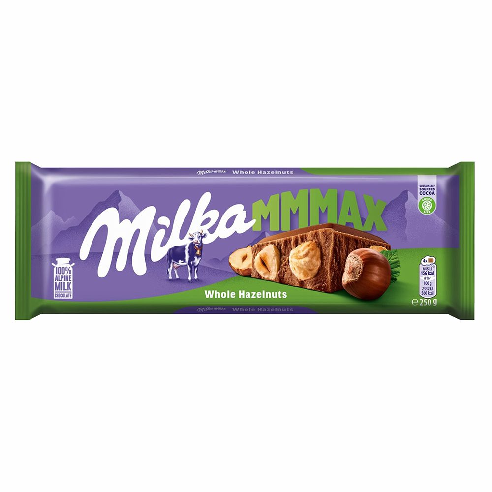 čokolada s celimi lešniki, milka, 250 g